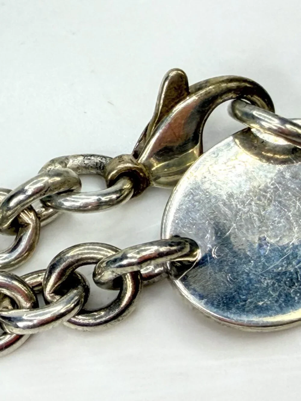 Vintage Tiffany & Co. NY Return to Tiffany Oval Tag Sterling Bracelet 9.5 JR1941